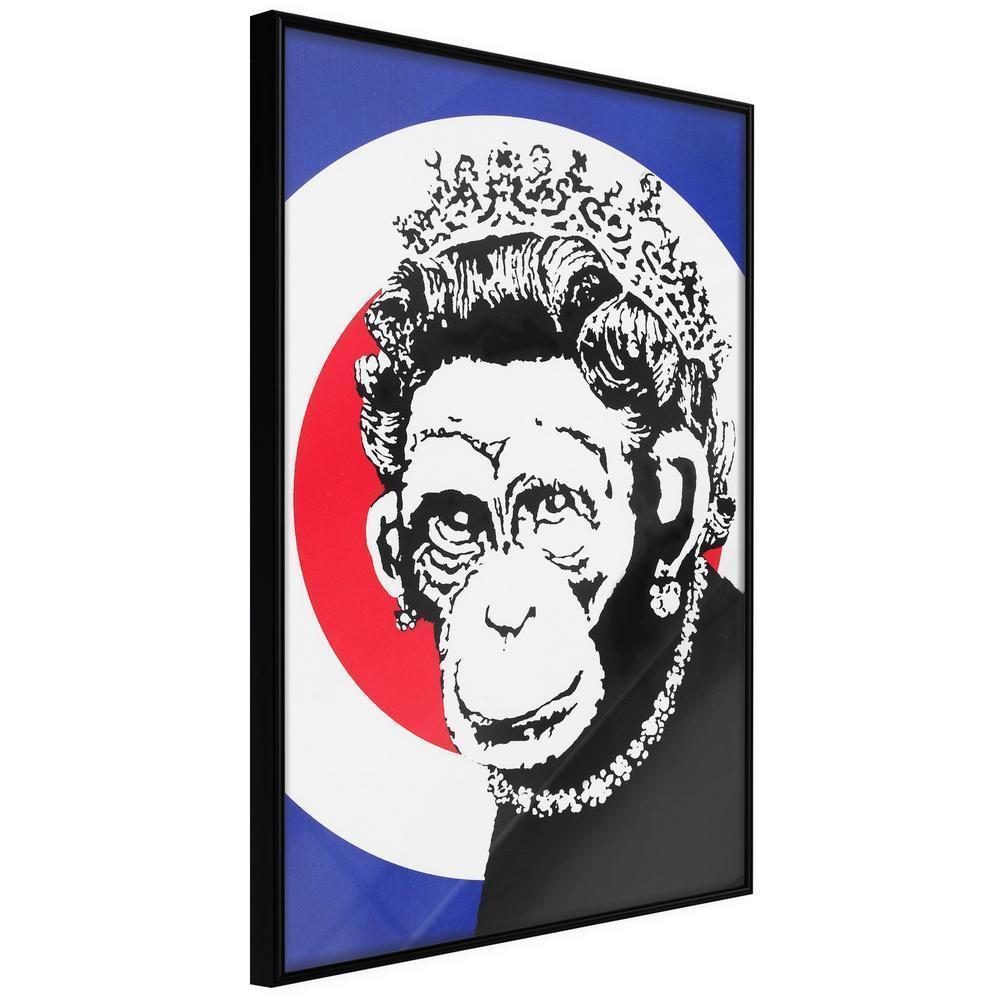 Urban Art Frame - Banksy: Monkey Queen-artwork for wall with acrylic glass protection