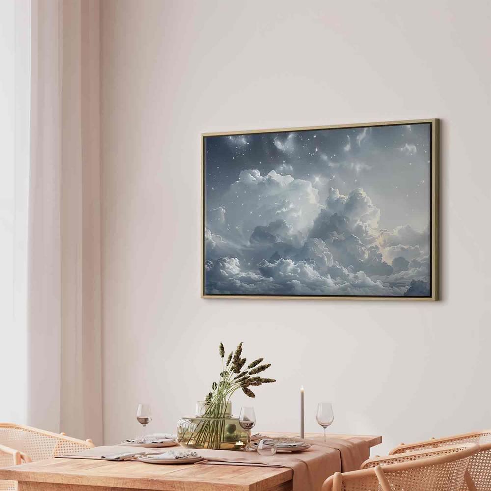 Canvas Print - Astral Calm: Stars Scattered Over Delicate Clouds