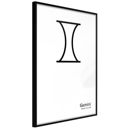 Typography Framed Art Print - Zodiac: Gemini II-artwork for wall with acrylic glass protection
