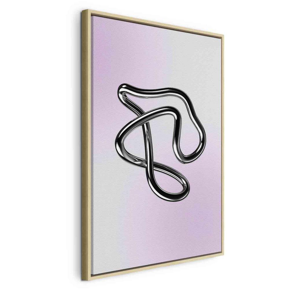 Canvas Print - Silver Intricacies - Fluid Metallic Figure on a Gradient Background