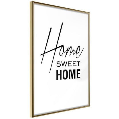 Typography Framed Art Print - Home I-artwork for wall with acrylic glass protection