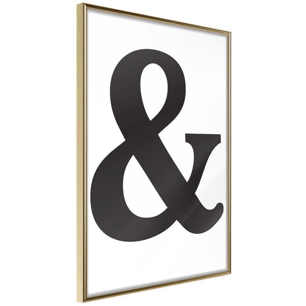 Typography Framed Art Print - Ampersand (Black)-artwork for wall with acrylic glass protection