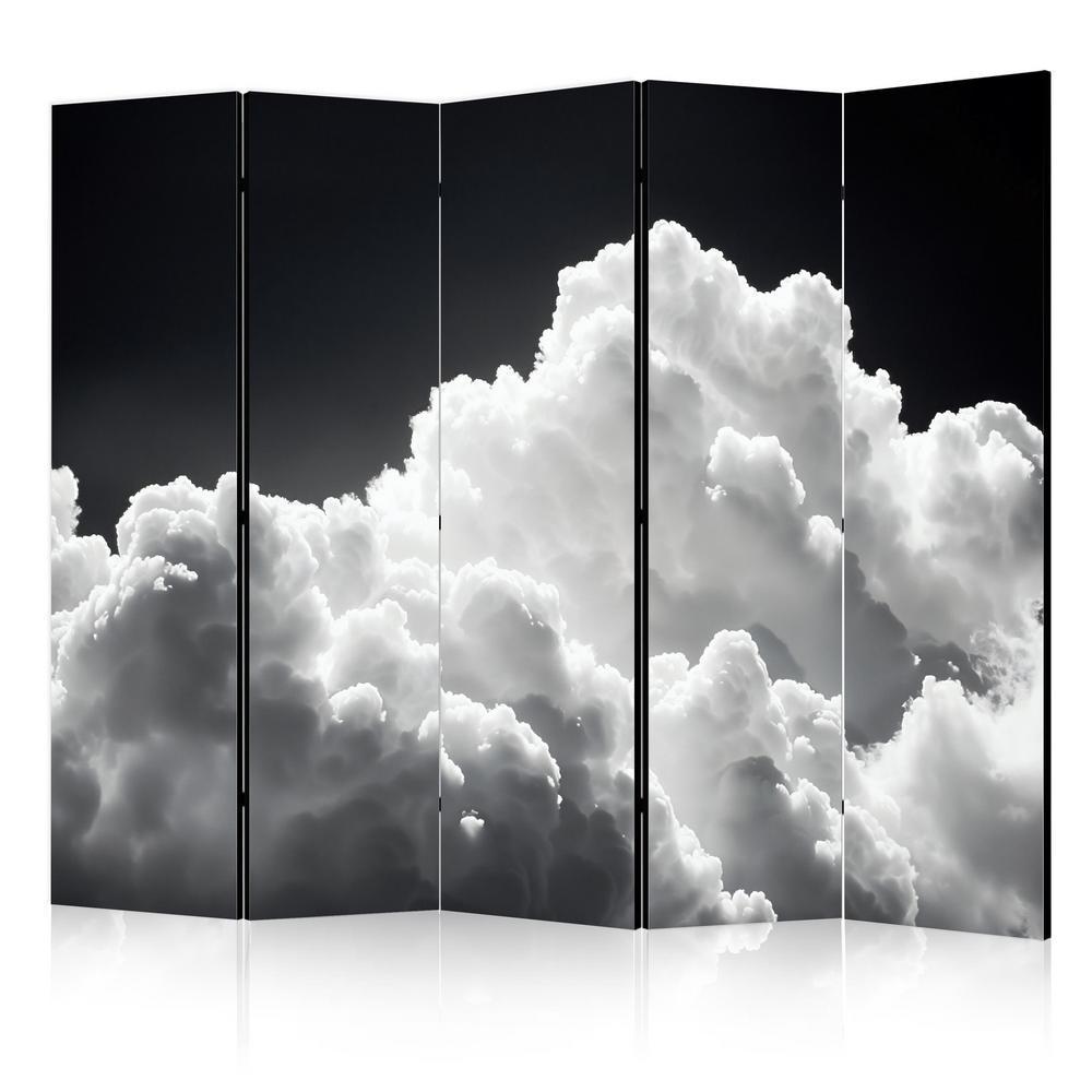 Room Divider - Discover the Endless Game of Sunlight – Clouds and Shadows in the Sky- A 5 Panel Folding Screen For Living rooms, bedrooms or home office, decorative folding screen made with wood and canvas