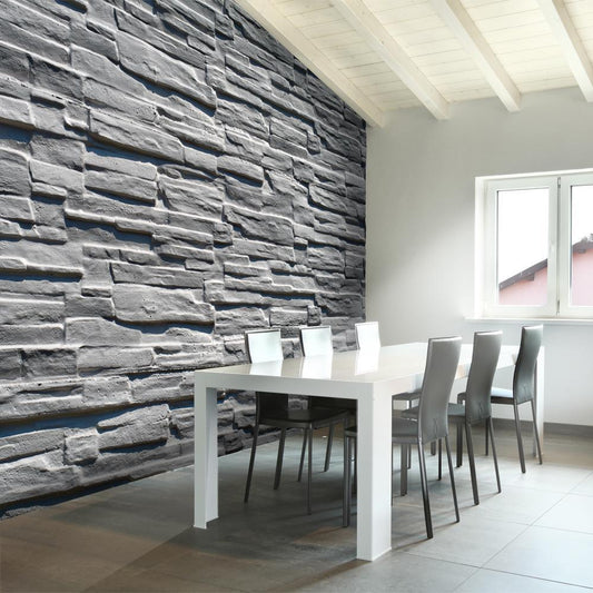 Wall Mural - Grey stone wall-Wall Murals-ArtfulPrivacy