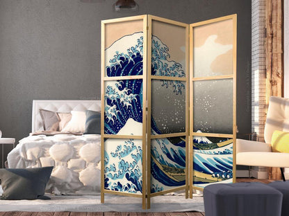 Shoji room Divider - Japanese Room Divider - Great Wave in Kanagawa I - ArtfulPrivacy