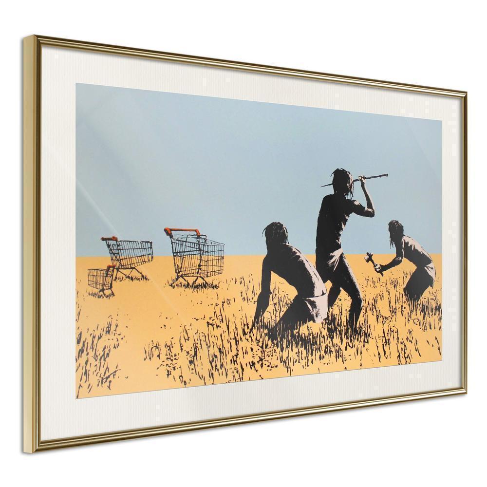 Urban Art Frame - Banksy: Trolley Hunters-artwork for wall with acrylic glass protection