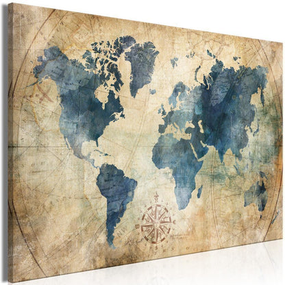 Canvas Print - Retro Map (1 Part) Wide-ArtfulPrivacy-Wall Art Collection