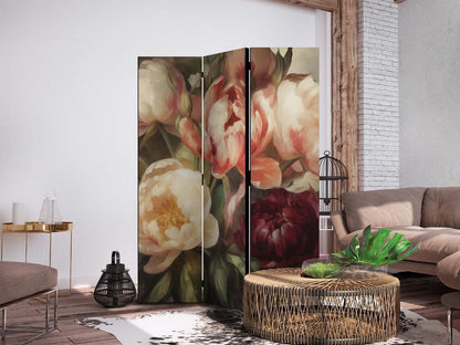 Room Divider - Blooming Peonies - Charismatic Flowers Bathed in Sunlight