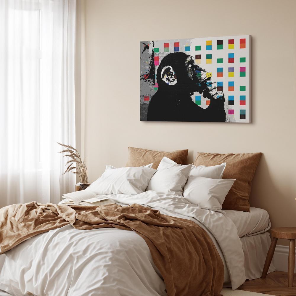 Canvas Print - Banksy The Thinker Monkey-ArtfulPrivacy-Wall Art Collection