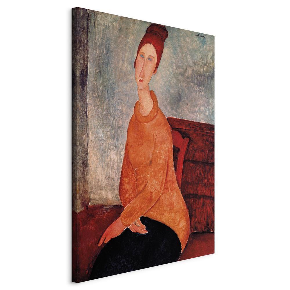 Canvas Print - Jeanne Hebuterne in a Yellow Sweater-ArtfulPrivacy-Wall Art Collection