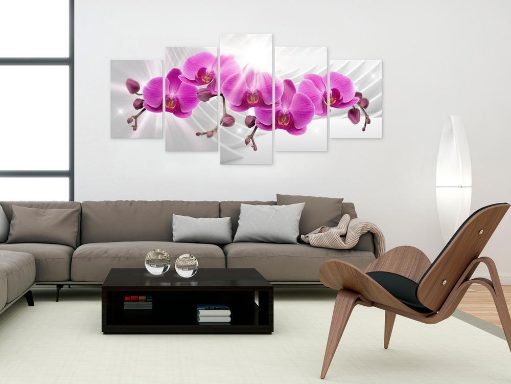 Canvas Print - Abstract Garden: Pink Orchids-ArtfulPrivacy-Wall Art Collection