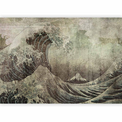 Wall Mural - Great wave in Kanagwa in retro style - landscape of rough sea