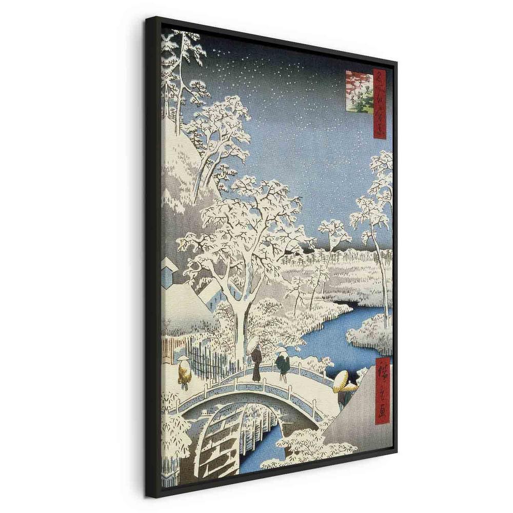 Canvas Print - Drum bridge and Setting Sun Hill at Meguro from the series ' (Utagawa Hiroshige)