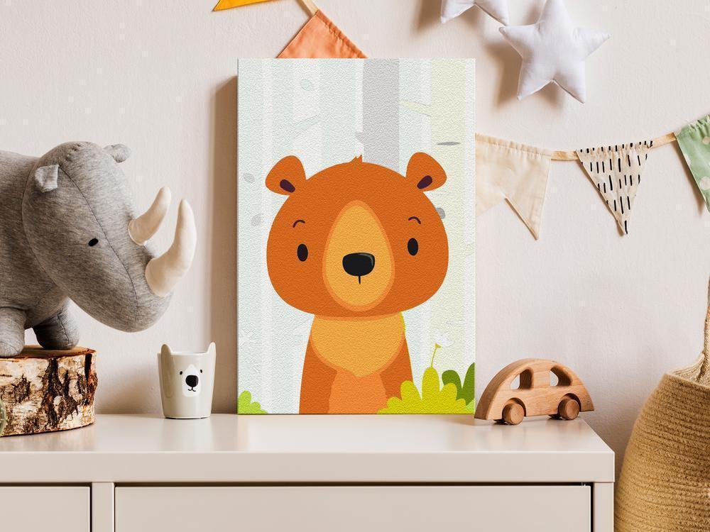 Start learning Painting - Paint By Numbers Kit - Teddy Bear in the Forest - new hobby