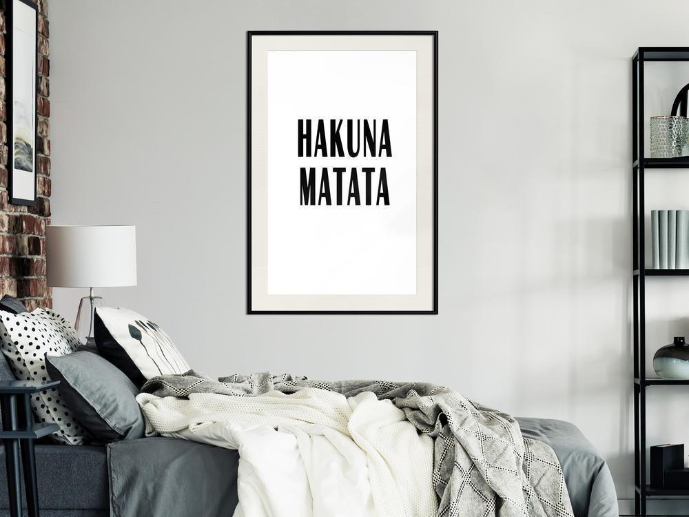 Typography Framed Art Print - Hakuna Matata-artwork for wall with acrylic glass protection