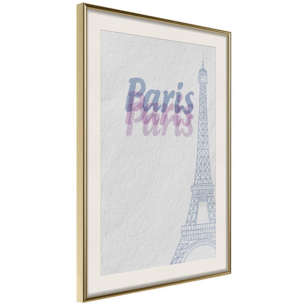 Wall Art Framed - Pastel Paris-artwork for wall with acrylic glass protection