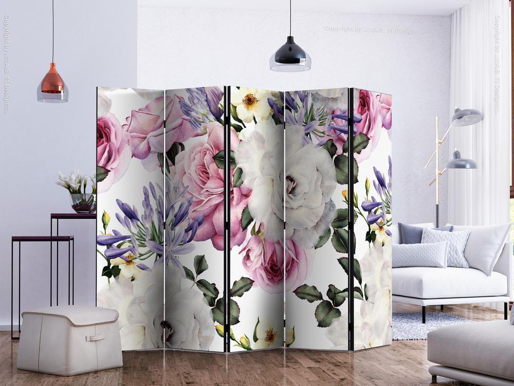Decorative partition-Room Divider - Sentimental Garden II-Folding Screen Wall Panel by ArtfulPrivacy