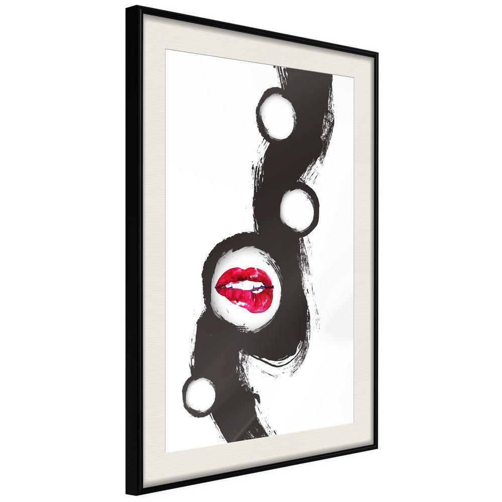 Black and White Framed Poster - Passion-artwork for wall with acrylic glass protection