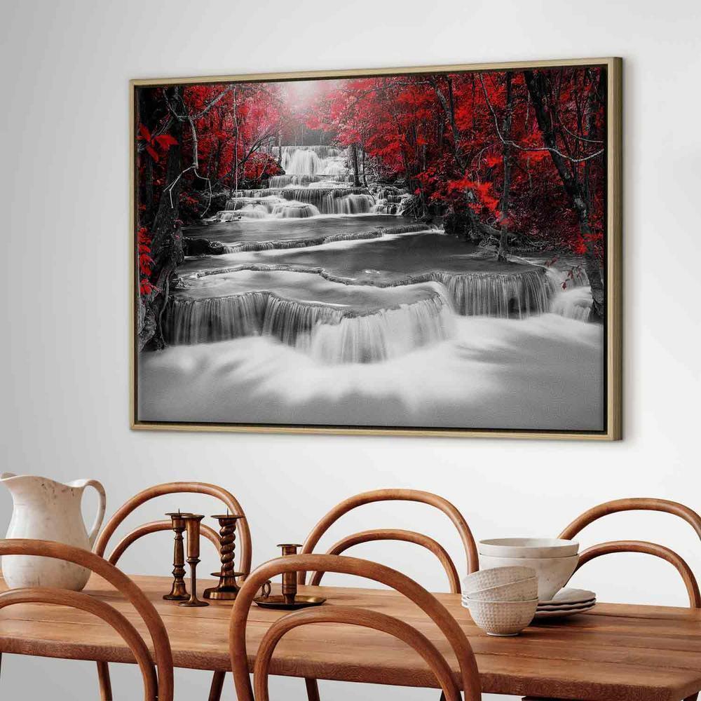 Canvas Print - Cascade of Thoughts (1 Part) Wide Red