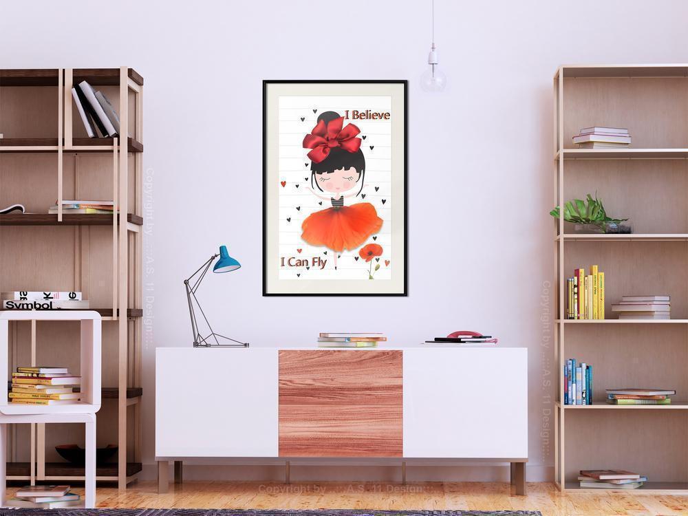 Nursery Room Wall Frame - Poppy Dancer-artwork for wall with acrylic glass protection