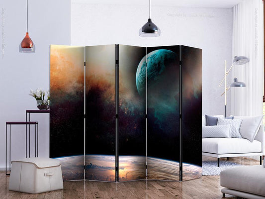 Decorative partition-Room Divider - Like being on another planet II-Folding Screen Wall Panel by ArtfulPrivacy
