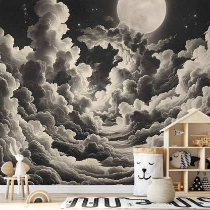 Wall Mural - Moon and Stars Singing Among the Great Clouds