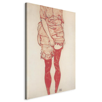 Canvas Print - Stehende Frau in Rot-ArtfulPrivacy-Wall Art Collection