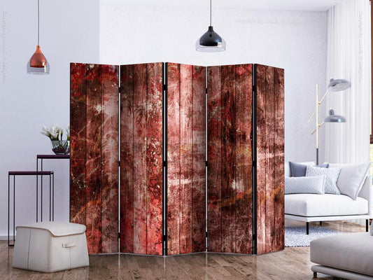 Decorative partition-Room Divider - Purple Wood II-Folding Screen Wall Panel by ArtfulPrivacy