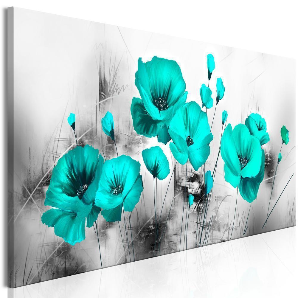 Canvas Print - Turquoise Meadow (1 Part) Narrow-ArtfulPrivacy-Wall Art Collection