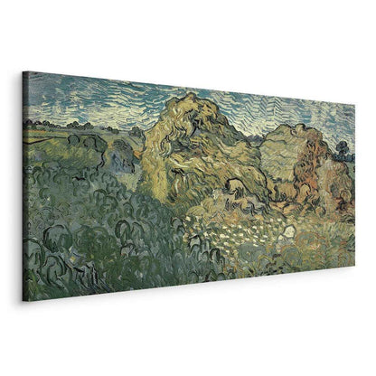 Canvas Print - Field with Wheat Stacks (Vincent Van Gogh)