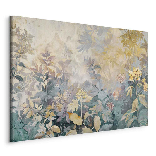 Canvas Print - Tapestry Pattern with a Meadow and Flowers Kilim with a Spring Motif