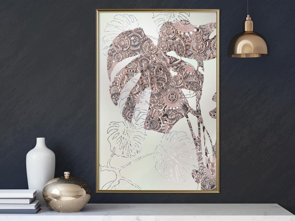 Botanical Wall Art - Ornamented Monstera-artwork for wall with acrylic glass protection