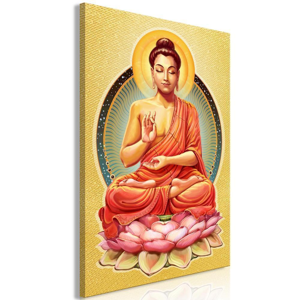 Canvas Print - Peace of Buddha (1 Part) Vertical-ArtfulPrivacy-Wall Art Collection