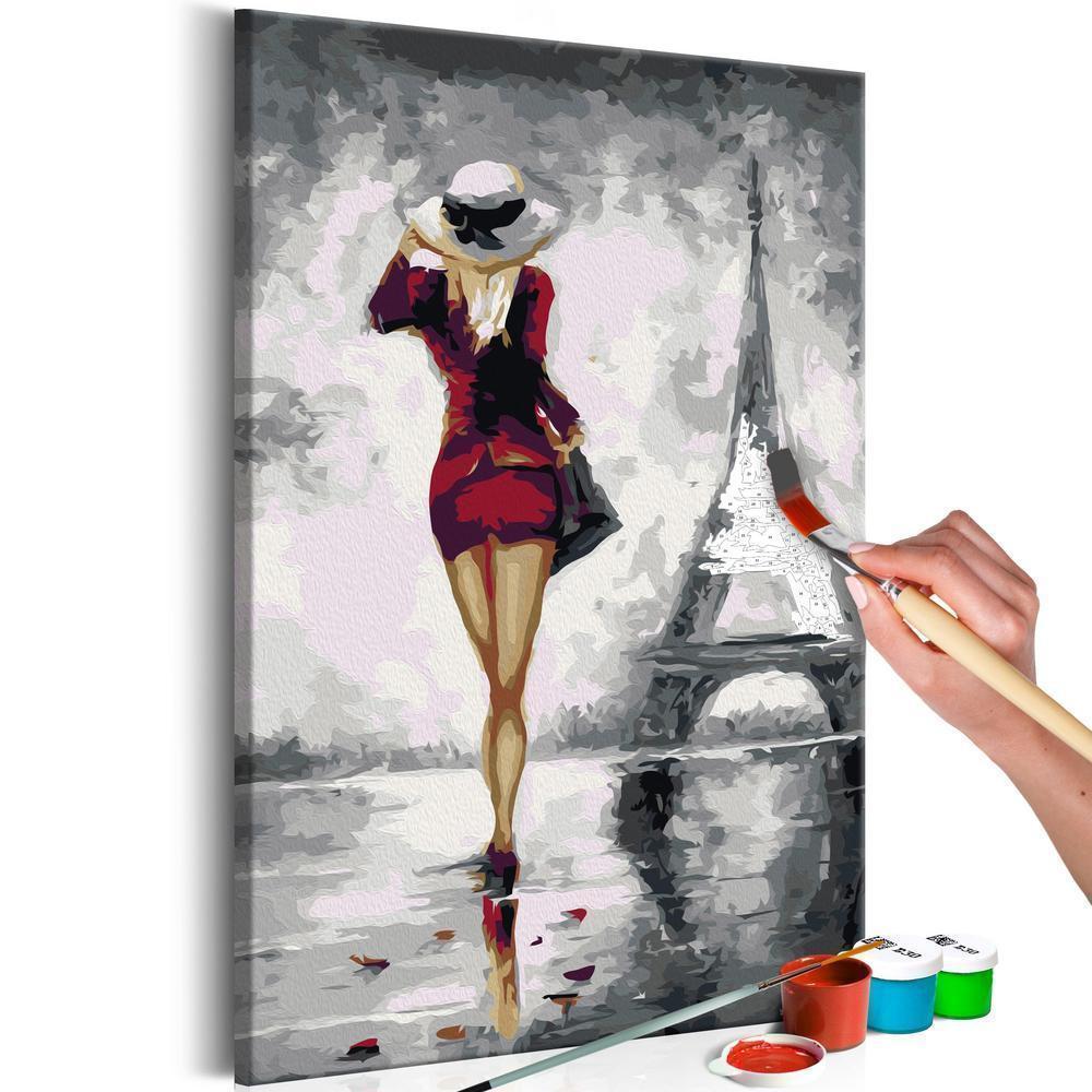 Start learning Painting - Paint By Numbers Kit - Parisian Girl - new hobby