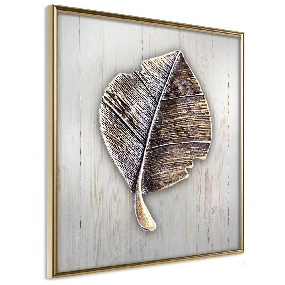 Autumn Framed Poster - Metal Leaf-artwork for wall with acrylic glass protection