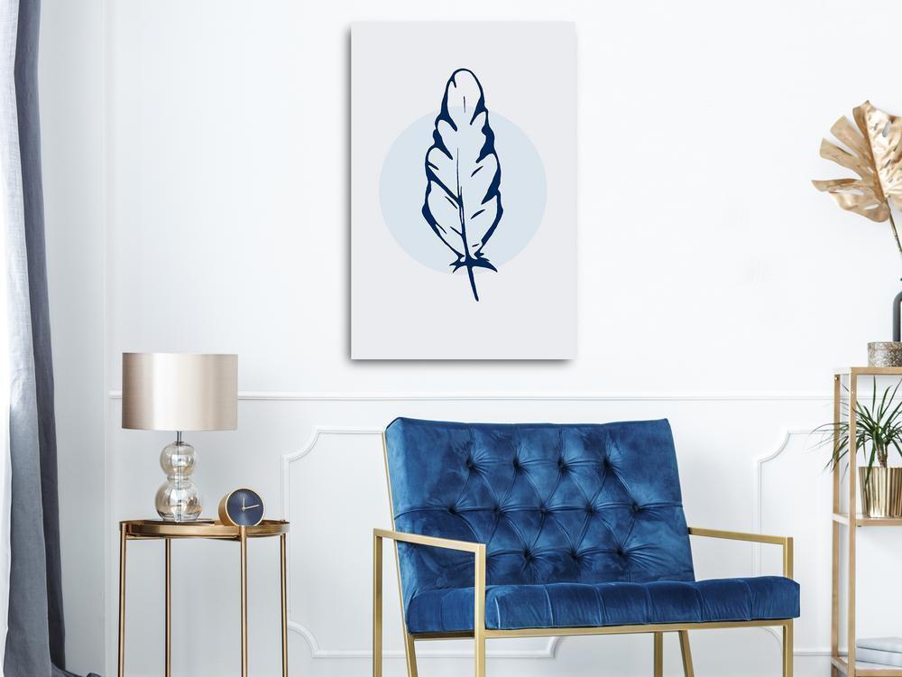 Canvas Print - Blue Feather (1 Part) Vertical-ArtfulPrivacy-Wall Art Collection