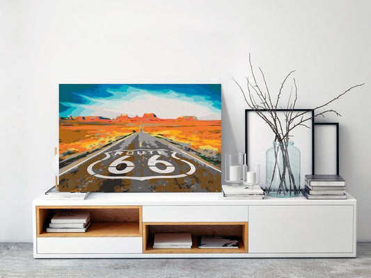 Start learning Painting - Paint By Numbers Kit - Route 66 - new hobby