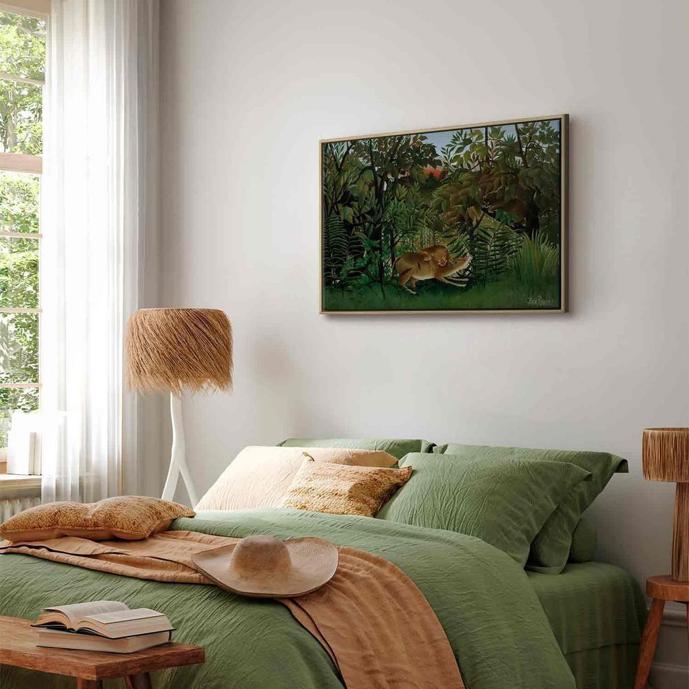 Canvas Print - Le Lion ayant faim se jette sur l'Antilope (Henri Rousseau)