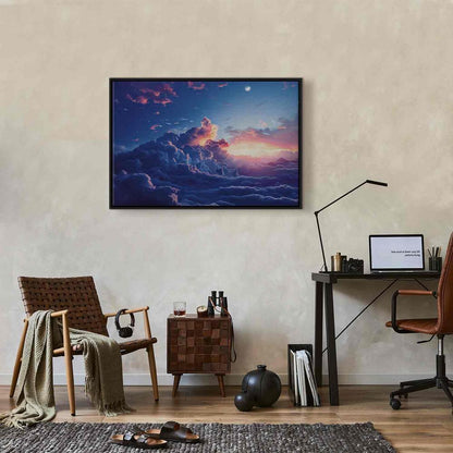 Canvas Print - Night Concert in the Mountains: Clouds Illuminated by the Last Rays of the Sun