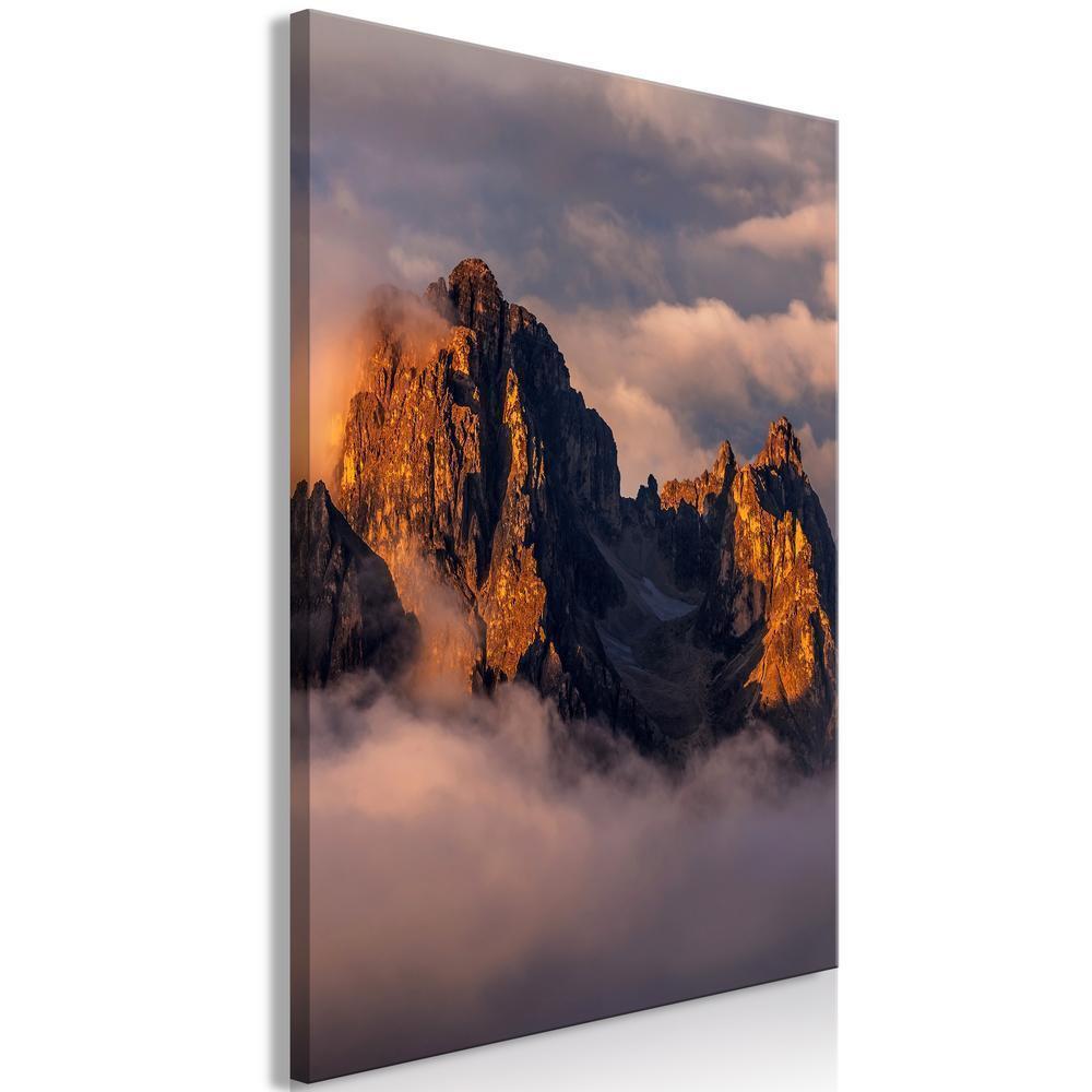 Canvas Print - Mountains in the Clouds (1 Part) Vertical-ArtfulPrivacy-Wall Art Collection