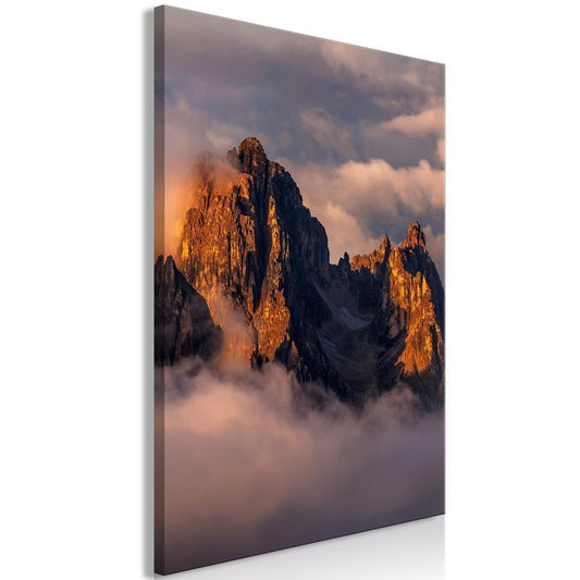 Canvas Print - Mountains in the Clouds (1 Part) Vertical-ArtfulPrivacy-Wall Art Collection