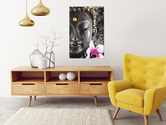 Start learning Painting - Paint By Numbers Kit - Buddha and Flower - new hobby
