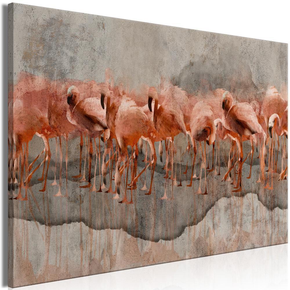 Canvas Print - Flamingo Lake (1 Part) Wide-ArtfulPrivacy-Wall Art Collection