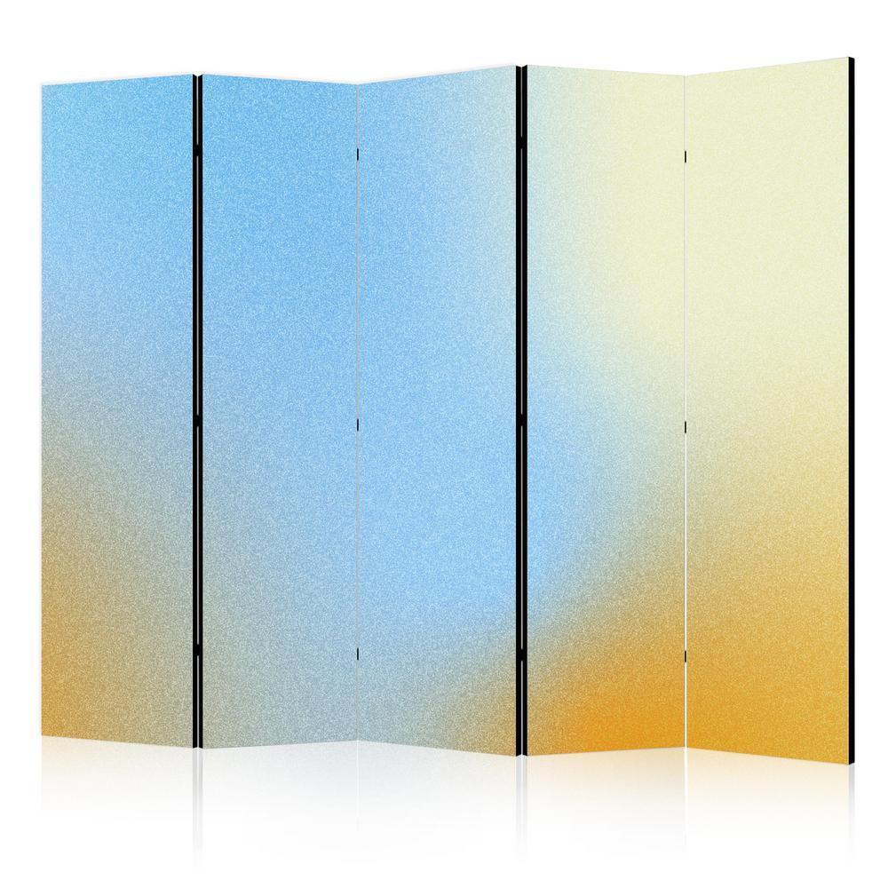 Room Divider - Energetic Gradient - Gradient Composition in Vibrant Colors- A 5 Panel Folding Screen For Living rooms, bedrooms or home office, decorative folding screen made with wood and canvas