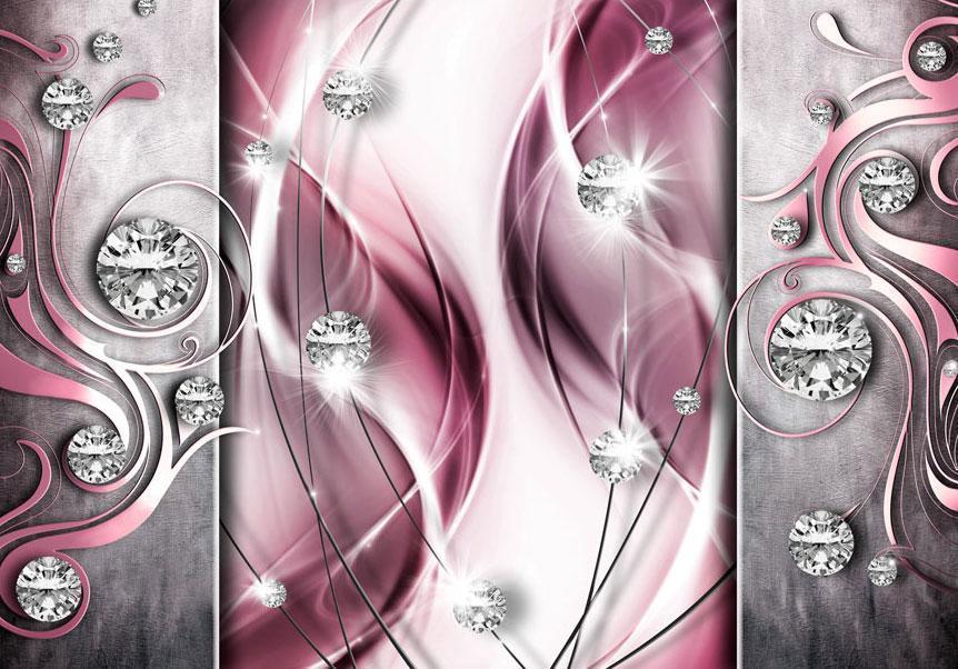 Wall Mural - Pink and Diamonds-Wall Murals-ArtfulPrivacy