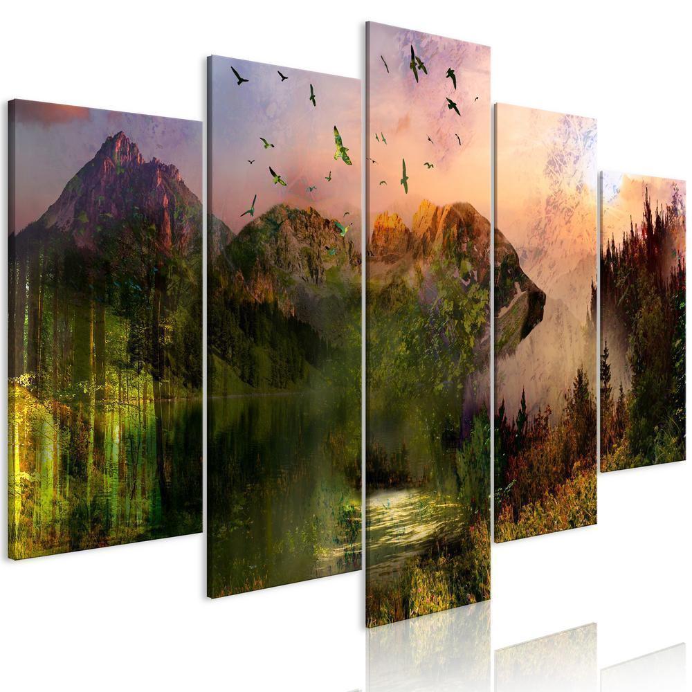 Canvas Print - Bear in the Mountain (5 Parts) Wide-ArtfulPrivacy-Wall Art Collection