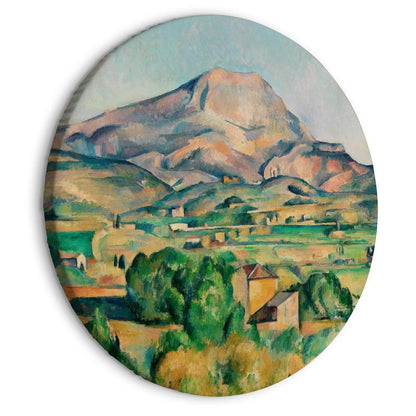 Circle shape wall decoration with printed design - Round Canvas Print - Mont Sainte-Victoire (Paul Cézanne) - ArtfulPrivacy