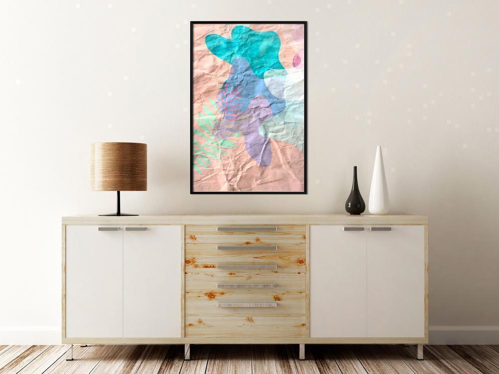 Abstract Poster Frame - Peach Camouflage-artwork for wall with acrylic glass protection