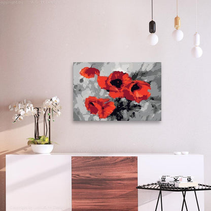 Start learning Painting - Paint By Numbers Kit - Bouquet of Poppies - new hobby