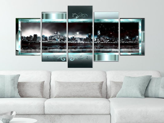 Canvas Print - Turquoise New York: Starry Night-ArtfulPrivacy-Wall Art Collection